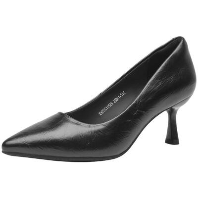 大东通勤鞋女鞋2026春季新款细跟高跟套脚尖头光板C1152