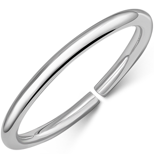 素圈银手镯男款9999纯银男士开口足银实心圆银镯子生日礼物男生款