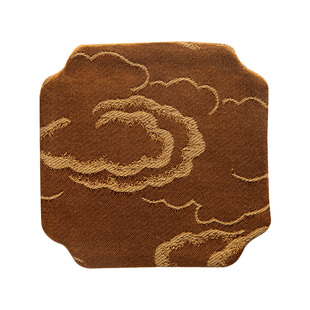 中式茶杯垫布轻奢高级感双面海棠角9CM杯托布壶承垫15CM茶道零配