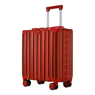 袋鼠酒红色结婚行李箱陪嫁箱红女18寸小型可登机小拉杆旅行皮箱16