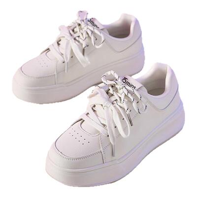 15mins厚底小白鞋女2025新款春季