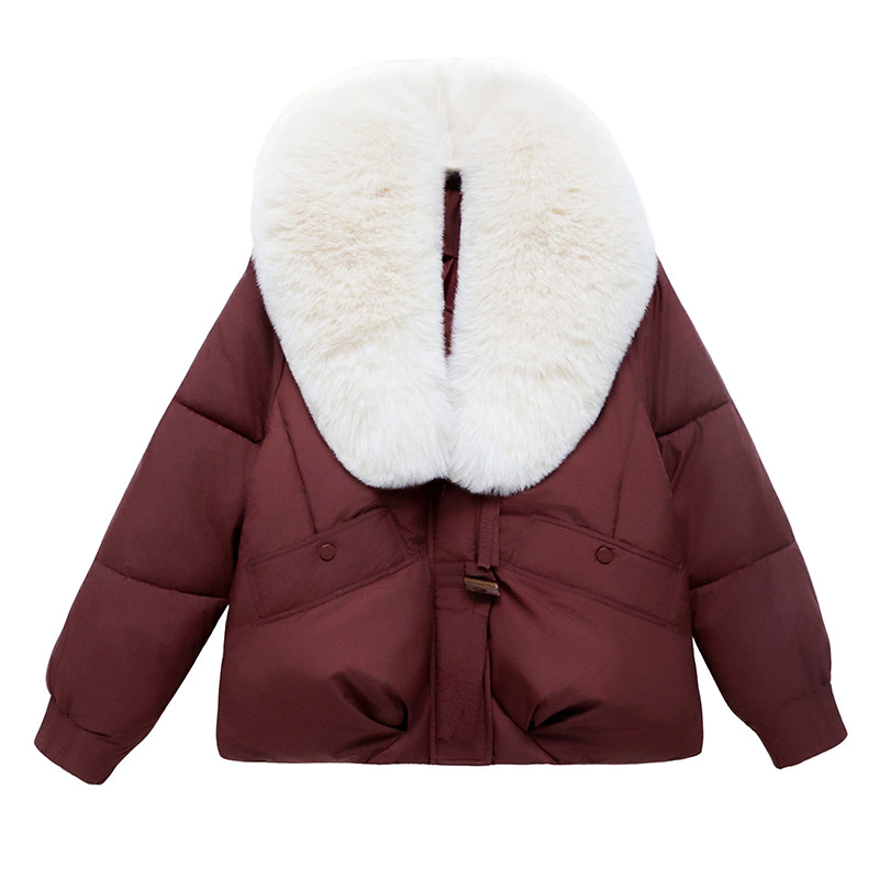 大牌狐狸毛领加厚保暖棉服外套
