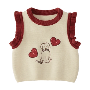 女童毛衣背心春秋三岁宝宝春装衣服儿童春季坎肩小童针织马甲春款