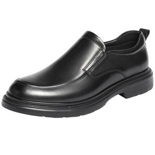 森达休闲皮鞋2025冬新商场同款厚底牛皮套脚商务通勤皮鞋K6V01DM5