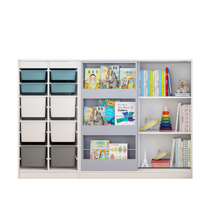 可比熊实木宝宝书架绘本架落地客厅书柜简约幼儿置物架儿童收纳架