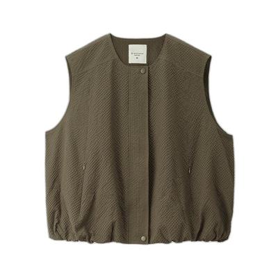 佐丹奴拉链常规圆领暗格纹马甲