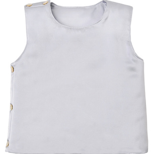 宝宝夹棉真丝背心儿童秋冬季桑蚕丝保暖护胸马甲男童女童婴儿上衣