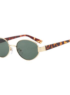 金属椭圆小框太阳镜拍照墨镜