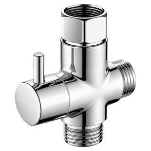 全铜花洒分水器淋浴混水阀三通一进二出洗衣机水龙头一分二转接头