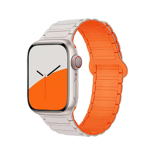 张婧仪同款适用iwatch9表带硅胶s9s8磁吸applewatchs8/7女式夏天s9苹果s6手表s5女生手表带小众iphonewatch