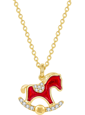 MCK红色生肖马项链女款