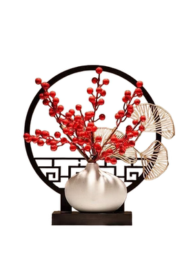 乔迁新年年宵花仿真花摆件客厅餐桌元旦装饰品花瓶跨年发财果插花