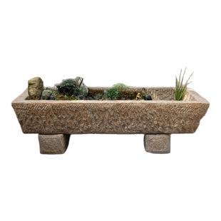 掬涵老石槽流水摆件石磨水景鱼缸庭院户外旧石器花盆装饰景观造景