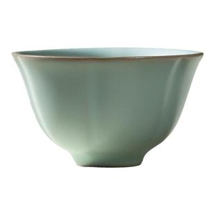 东道汝窑河南非遗陶瓷茶杯主人杯专用功夫茶具单杯汝瓷个人中葵杯