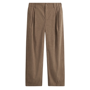 MODE COMMUTER| MC灯芯绒半橡筋腰休闲直插袋阔腿型梭织长裤