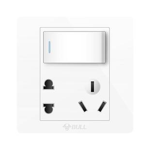 公牛插座带开关按钮独立控制86型墙壁一开单双控五孔电源暗装面板