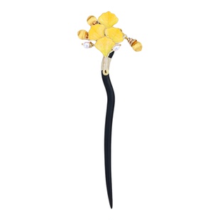 繁花入梦纯手工非遗绒花银杏发簪吊坠步摇发夹古风汉服发饰边夹子