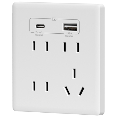 国际电工86型20W快充usb插座面板