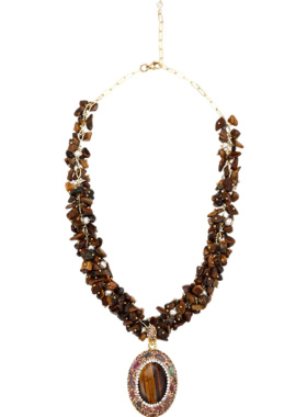 虎眼石项链颈链美拉德色系