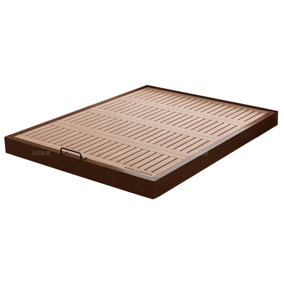 全实木无床头榉木床榻榻米主卧齐边悬浮床架小户型静音床板可定制