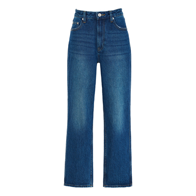 秋冬微弹牛仔直筒九分裤