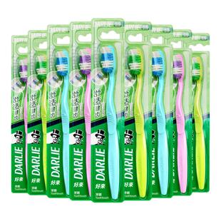 DARLIE好来（原黑人）牙刷舒适健齿中毛家庭装12支波浪型圆磨刷毛