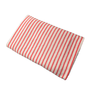 韩版红蓝灰粉白条重磅纯棉毛巾布料冬沙发巾包包抱枕睡裤发圈面料