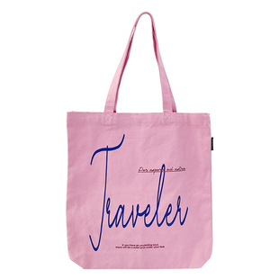 Holidaaays粉色帆布包女上班通勤单肩包大容量购物布袋学生ins风