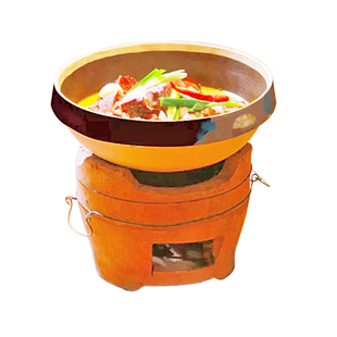 手工红泥炉耐高温木炭炉老式碳炉泥炉围炉煮茶炭炉火锅烧烤打边炉