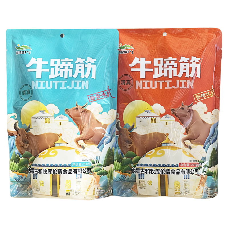 内蒙特产库伦情牛蹄筋酱香味香辣味清真独立休闲零食下酒小吃即食