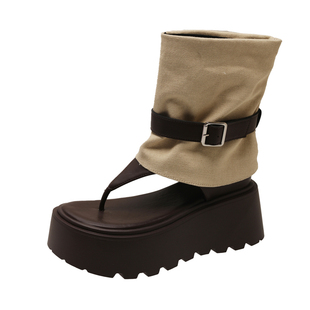 凉鞋女夏外穿2026新款百搭时尚高级感配裙子厚底不累脚夹趾女鞋子