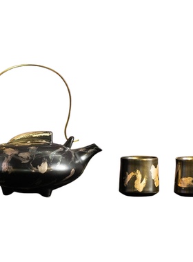 新中式茶室茶几高级感绿植茶具