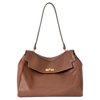 VH女包铂金邮差包头层植鞣牛皮包