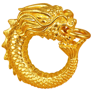 黄金祥龙卡子环扣足金999手链隔珠文玩佛珠108长串跑环配饰件男女