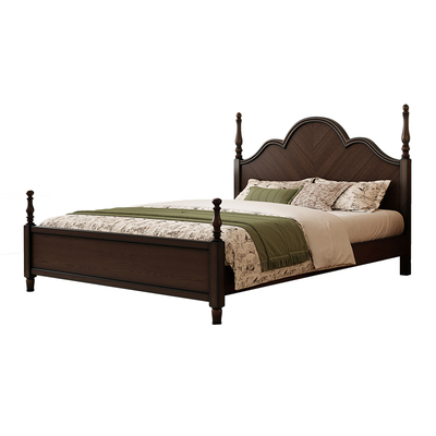 法式复古实木床中古风双人主卧室