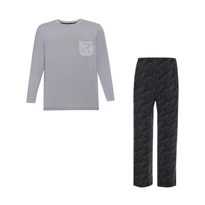 爱慕先生26春夏沁凉家居睡衣男外穿圆领套头长袖长裤套装NS43N293