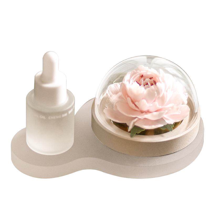 呈白浮光芍药无火香薰非遗手捏瓷花香氛室内