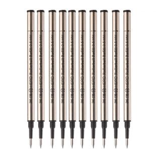 英雄笔芯金属签字笔水笔替换笔芯黑色0.5mm/0.7mm螺纹头直插头子弹头速干宝珠笔圆珠签字笔中性笔笔芯直液式