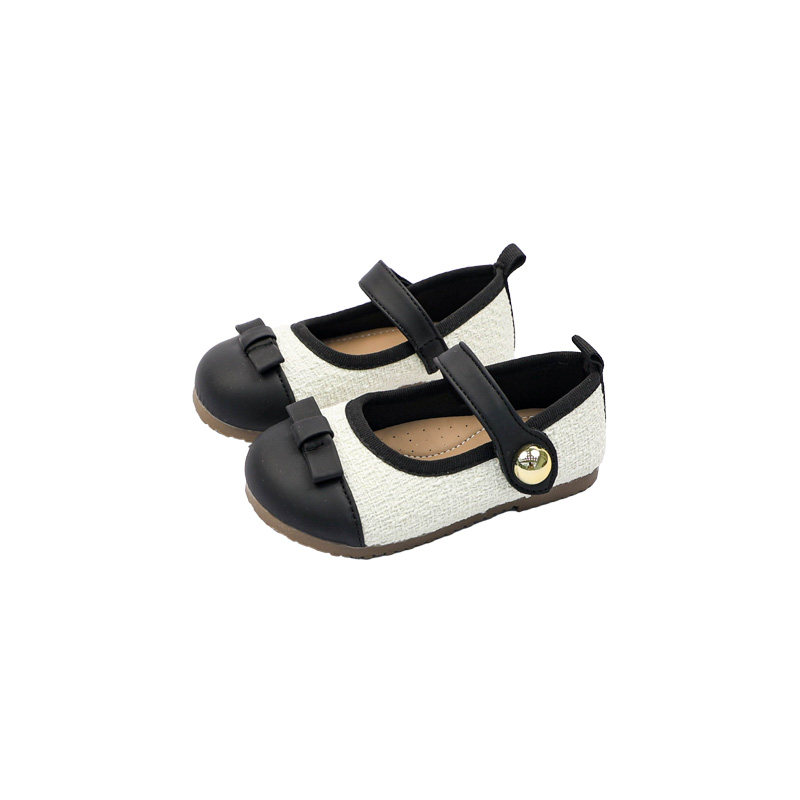 女童复古千金风软底时尚小皮鞋