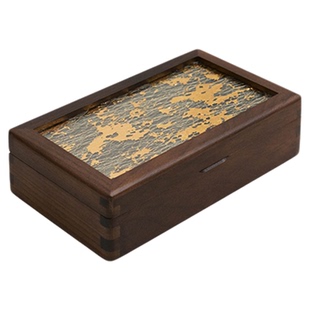 金条收纳盒10g50克木质黑胡桃木高档精致玻璃盖金币金豆黄金收纳