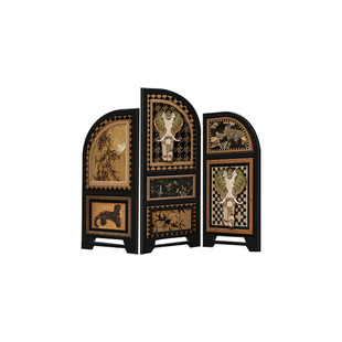 中古风桌面小屏风摆件高级感小众客厅电视柜家居装饰入户玄关摆画