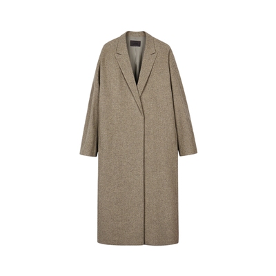 LESS秋冬通勤系带纯色毛呢大衣