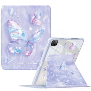适用ipad11保护套2025新款air4/5/6保护壳第7/8/9代苹果平板旋转mini3/2亚克力pro11带笔槽a16全包梦幻蝴蝶21
