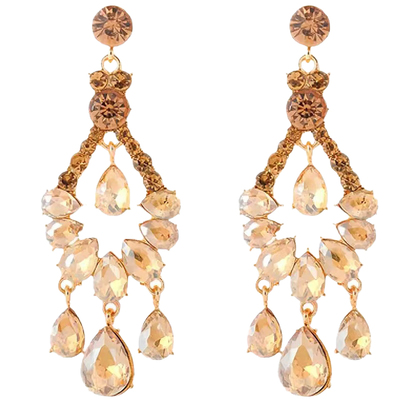 法式复古宫廷风锆石流苏耳环