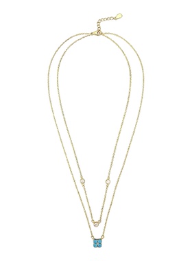 情绪波动925银镀金锆石锁骨链