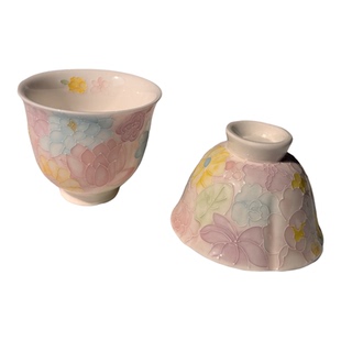 手绘万花茶杯女士个人专用陶瓷茶杯一人饮高颜值茶具景德镇杯子