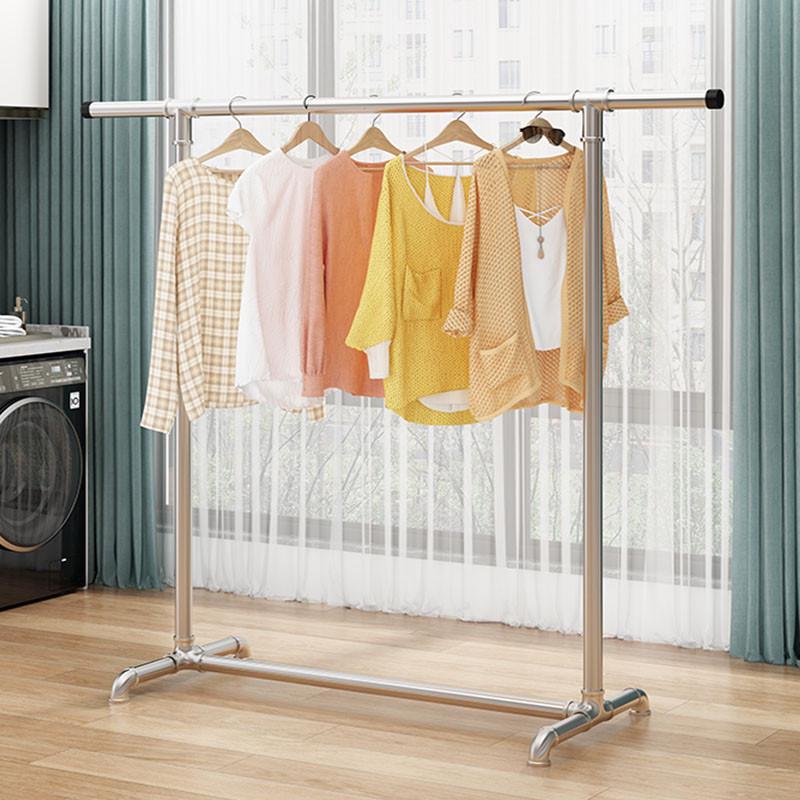 单杆式凉衣架落地简易晾衣杆卧室内晒衣架阳台置地晒被子挂衣架子