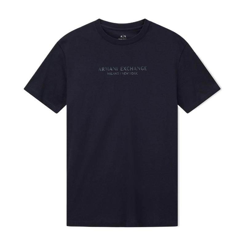 ARMANI EXCHANGE/阿玛尼男士圆领短袖正肩印花老钱风纯棉T恤衫