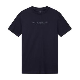 ARMANI EXCHANGE/阿玛尼男士圆领短袖正肩印花老钱风纯棉T恤衫