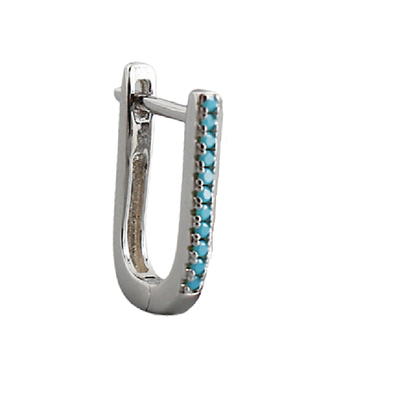 波西米亚925银女蓝松叠戴耳环